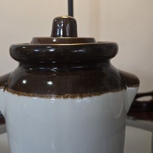 Brown and White Ceramic Jar